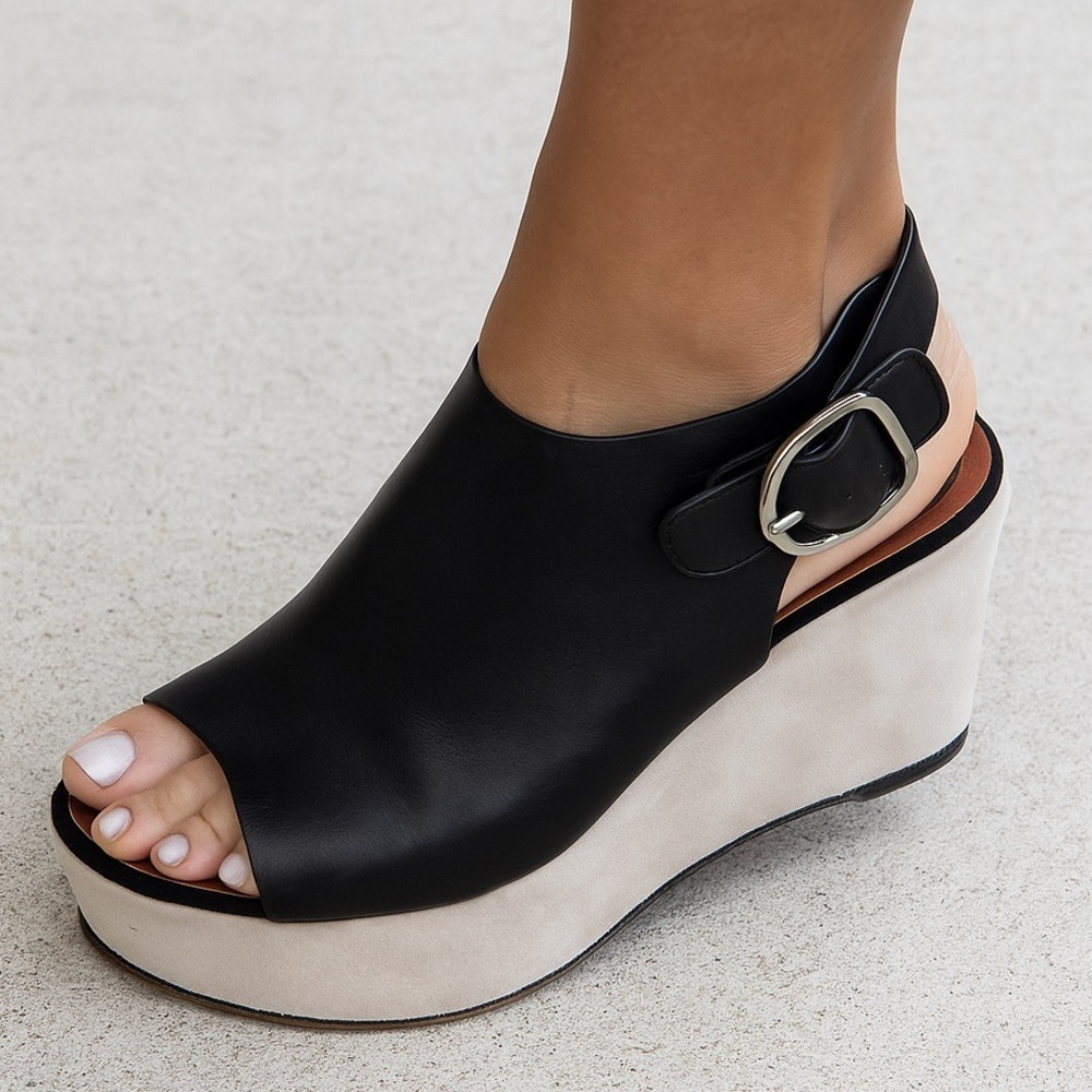Black Leather Rudsak Women's Platform Sandals
